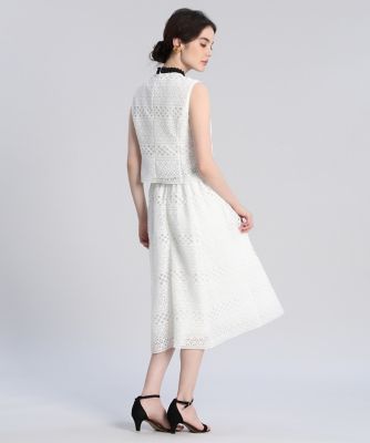 《Ｍａｇｌｉｅ　ＷＨＩＴＥ》ボーダーレーススカート（５１２２１５２３０３）