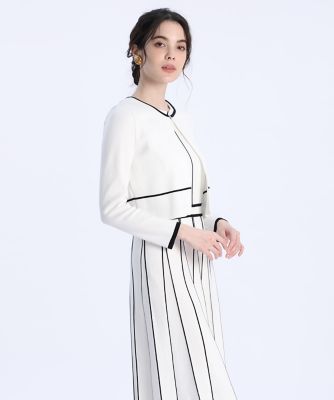 ＜Maglie le cassetto  (Women)＞《Ｍ　Ｍａｇｌｉｅ　ｌｅ　ｃａｓｓｅｔｔｏ》ラインボレロカーディガン（５１２２１７８２１７）