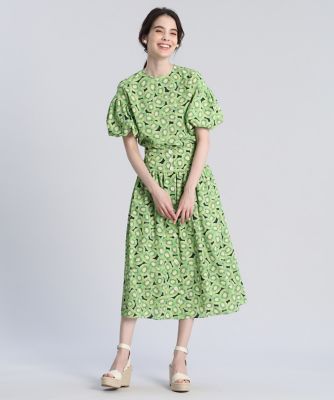 《Ｍａｇｌｉｅ　ｐａｒ　ｅｆ－ｄｅ》キウイプリントブラウス《Ｖｉｓｃｏｔｅｃｓ》（５１２２１８２００８）