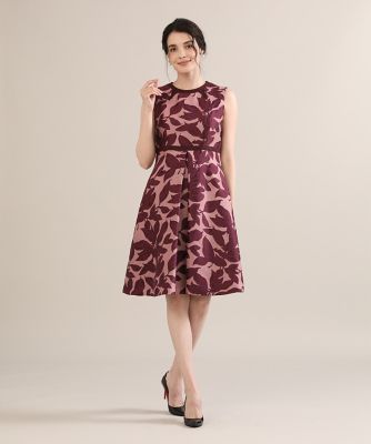 ＜Maglie le cassetto L (Women/大きいサイズ)＞《大きいサイズ》リーフ柄ジャガードワンピース《Ｍ　Ｍａｇｌｉｅ　ｌｅ　ｃａｓｓｅｔｔｏ》（５１２３１２１５０２）
