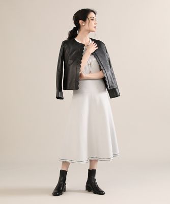 《大きいサイズ》スカラップレザーブルゾン《Ｍａｇｌｉｅ　ｐａｒ　ｅｆ－ｄｅ》（５１２３１４３８０１）