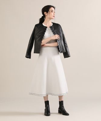 《大きいサイズ》スカラップレザーブルゾン《Ｍａｇｌｉｅ　ｐａｒ　ｅｆ－ｄｅ》（５１２３１４３８０１）