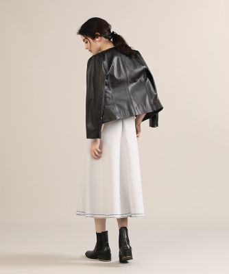 《大きいサイズ》スカラップレザーブルゾン《Ｍａｇｌｉｅ　ｐａｒ　ｅｆ－ｄｅ》（５１２３１４３８０１）