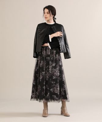 《大きいサイズ》スカラップレザーブルゾン《Ｍａｇｌｉｅ　ｐａｒ　ｅｆ－ｄｅ》（５１２３１４３８０１）