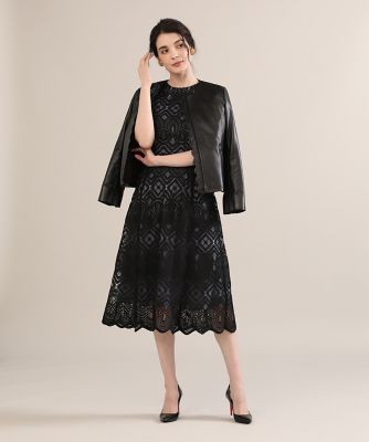 《大きいサイズ》スカラップレザーブルゾン《Ｍａｇｌｉｅ　ｐａｒ　ｅｆ－ｄｅ》（５１２３１４３８０１）