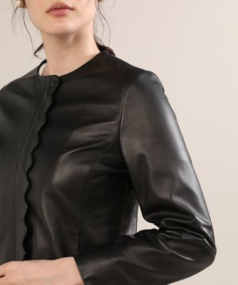 《大きいサイズ》スカラップレザーブルゾン《Ｍａｇｌｉｅ　ｐａｒ　ｅｆ－ｄｅ》（５１２３１４３８０１）