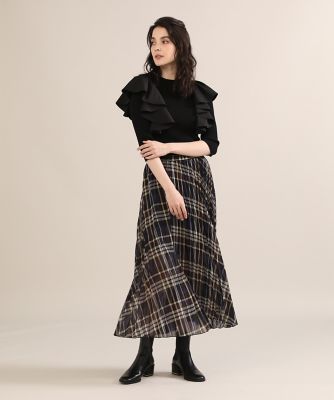《大きいサイズ》チェックプリーツスカート《Ｍａｇｌｉｅ　ｐａｒ　ｅｆ－ｄｅ》（５１２３１５２８０３）