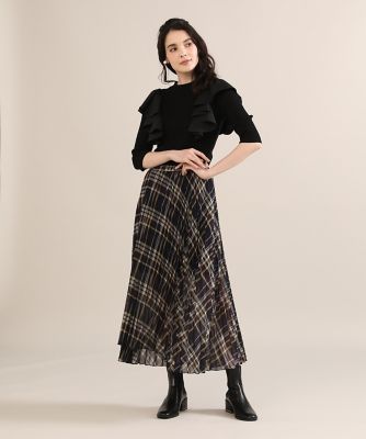 《大きいサイズ》チェックプリーツスカート《Ｍａｇｌｉｅ　ｐａｒ　ｅｆ－ｄｅ》（５１２３１５２８０３）