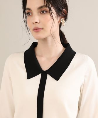 《大きいサイズ》衿付き配色ニット《Ｍａｇｌｉｅ　ｐａｒ　ｅｆ－ｄｅ》（５１２３１７０８１１）
