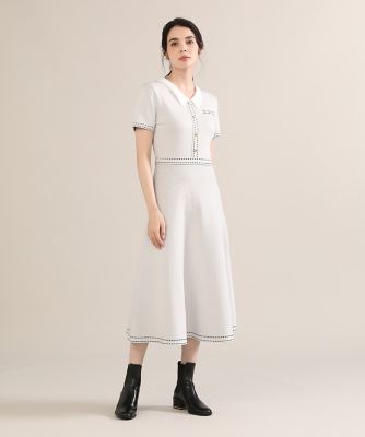 《Ｍ　Ｍａｇｌｉｅ　ｌｅ　ｃａｓｓｅｔｔｏ》ポロ衿ニットワンピース（５１２３１７２２０５）