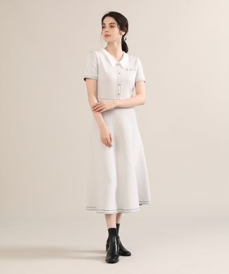 ＜Maglie le cassetto L (Women/大きいサイズ)＞《大きいサイズ》ポロ衿ニットワンピース《Ｍ　Ｍａｇｌｉｅ　ｌｅ　ｃａｓｓｅｔｔｏ》（５１２３１７２５０５）