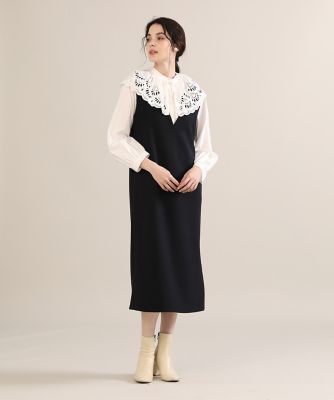 《大きいサイズ》刺繍衿ブラウス《Ｍａｇｌｉｅ　ＷＨＩＴＥ》（５１２３１８２１０１）