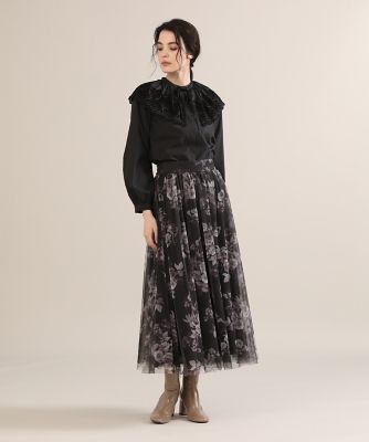 《大きいサイズ》刺繍衿ブラウス《Ｍａｇｌｉｅ　ＷＨＩＴＥ》（５１２３１８２１０１）