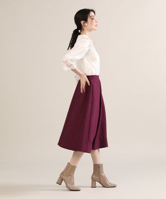 《Ｍａｇｌｉｅ　ＷＨＩＴＥ》刺繍レースクルーブラウス（５１２３１８２３０２）
