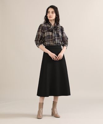 《大きいサイズ》ボウタイチェックブラウス《Ｍａｇｌｉｅ　ｐａｒ　ｅｆ－ｄｅ》（５１２３１８２８０３）