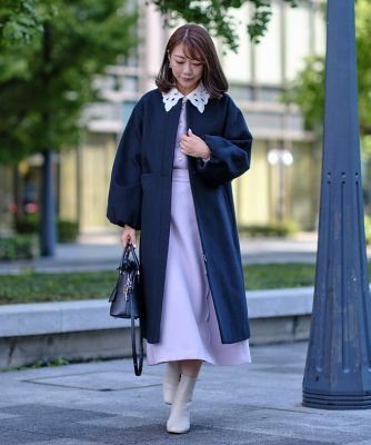 ＜Maglie le cassetto  (Women)＞《Ｍａｇｌｉｅ　ｐａｒ　ｅｆ－ｄｅ》ボリュームスリーブジップコート《Ｓｕｐｅｒ１１０’ｓ　Ｗｏｏｌ》（５１２４１１１００１）