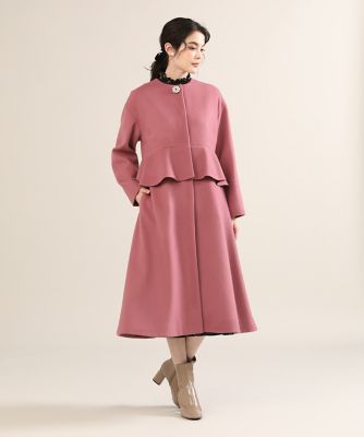 《大きいサイズ》フリルデザインコート《Ｓｕｐｅｒ１１０’ｓ　Ｗｏｏｌ》《Ｍａｇｌｉｅ　ｐａｒ　ｅｆ－ｄｅ》（５１２４１１１８０２）