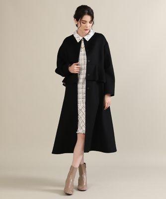 《大きいサイズ》フリルデザインコート《Ｓｕｐｅｒ１１０’ｓ　Ｗｏｏｌ》《Ｍａｇｌｉｅ　ｐａｒ　ｅｆ－ｄｅ》（５１２４１１１８０２）