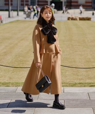 《大きいサイズ》フリルデザインコート《Ｓｕｐｅｒ１１０’ｓ　Ｗｏｏｌ》《Ｍａｇｌｉｅ　ｐａｒ　ｅｆ－ｄｅ》（５１２４１１１８０２）