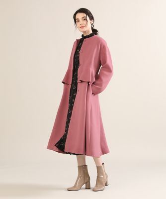 《大きいサイズ》フリルデザインコート《Ｓｕｐｅｒ１１０’ｓ　Ｗｏｏｌ》《Ｍａｇｌｉｅ　ｐａｒ　ｅｆ－ｄｅ》（５１２４１１１８０２）