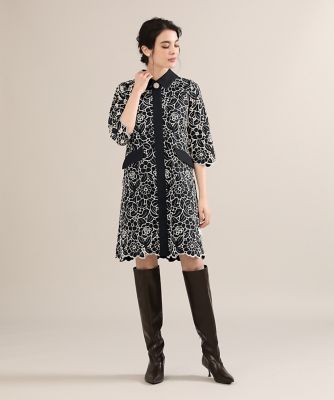 ＜Maglie le cassetto  (Women)＞《Ｍａｇｌｉｅ　ＷＨＩＴＥ》配色レースワンピース（５１２４１２１３０３）