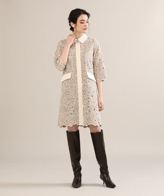 Maglie WHITE》配色レースワンピース