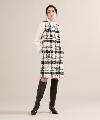 ＜Maglie le cassetto L (Women/大きいサイズ)＞《大きいサイズ》ビッグチェックワンピース《Ｍａｇｌｉｅ　ｐａｒ　ｅｆ－ｄｅ》（５１２４１２１８０７）