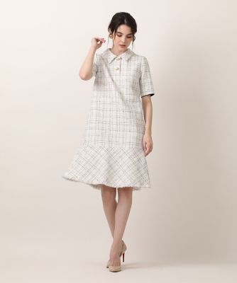 《大きいサイズ》ラメツイード衿付きワンピース《Ｍａｇｌｉｅ　ｐａｒ　ｅｆ－ｄｅ》（５１２４１２１８０８）