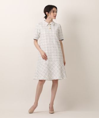 《大きいサイズ》ラメツイード衿付きワンピース《Ｍａｇｌｉｅ　ｐａｒ　ｅｆ－ｄｅ》（５１２４１２１８０８）