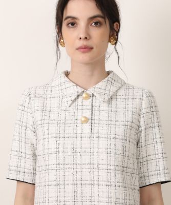 《大きいサイズ》ラメツイード衿付きワンピース《Ｍａｇｌｉｅ　ｐａｒ　ｅｆ－ｄｅ》（５１２４１２１８０８）