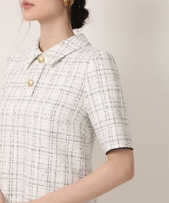 《大きいサイズ》ラメツイード衿付きワンピース《Ｍａｇｌｉｅ　ｐａｒ　ｅｆ－ｄｅ》（５１２４１２１８０８）