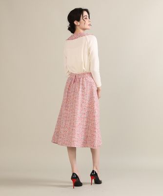 《大きいサイズ》ファンシーツイードスカート《Ｍ　Ｍａｇｌｉｅ　ｌｅ　ｃａｓｓｅｔｔｏ》（５１２４１５２５０２）