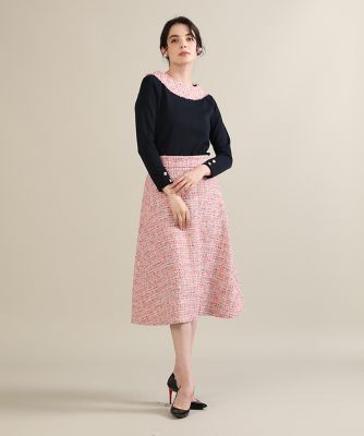 《大きいサイズ》ファンシーツイードスカート《Ｍ　Ｍａｇｌｉｅ　ｌｅ　ｃａｓｓｅｔｔｏ》（５１２４１５２５０２）