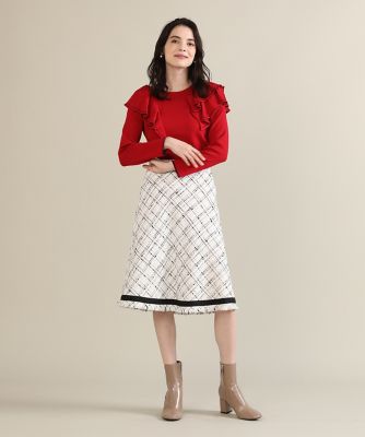 《大きいサイズ》ラメツイードスカート《Ｍａｇｌｉｅ　ｐａｒ　ｅｆ－ｄｅ》（５１２４１５２８０８）