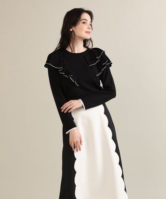《Ｍａｇｌｉｅ　ｐａｒ　ｅｆ－ｄｅ》アシンメトリーフリルニット（５１２４１７００１３）