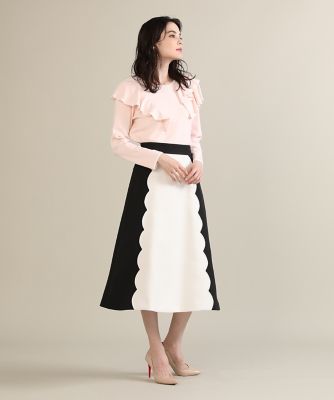 《Ｍａｇｌｉｅ　ｐａｒ　ｅｆ－ｄｅ》アシンメトリーフリルニット（５１２４１７００１３）