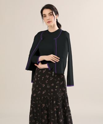 《Ｍａｇｌｉｅ　ｐａｒ　ｅｆ－ｄｅ》配色ジップカーディガン（５１２４１７８００９）