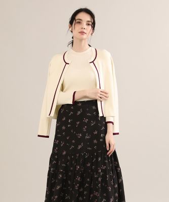 《Ｍａｇｌｉｅ　ｐａｒ　ｅｆ－ｄｅ》配色ジップカーディガン（５１２４１７８００９）