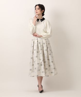 《大きいサイズ》ビジュー衿ブラウス《Ｍ　Ｍａｇｌｉｅ　ｌｅ　ｃａｓｓｅｔｔｏ》（５１２４１８２５１１）