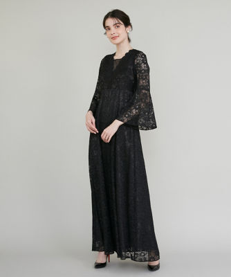 M Maglie le cassetto》フラワーレースロングドレス