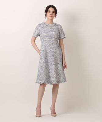 ＜Maglie le cassetto L (Women/大きいサイズ)＞《大きいサイズ》ファンシーツイードワンピース《ＣＬＡＲＥＮＳＯＮ》（５１３０１２１５０１）