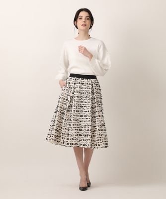 【美品】マーリエパーエフデ　大きいサイズ17号　リボンジャガードスカート 11004513115200120001?$VS_1500$