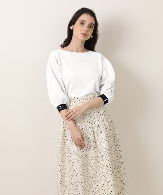 ＜Maglie le cassetto L (Women/大きいサイズ)＞《大きいサイズ》ボリュームスリーブニット《Ｍａｇｌｉｅ　ｐａｒ　ｅｆ－ｄｅ》（５１３１１７０８０９）