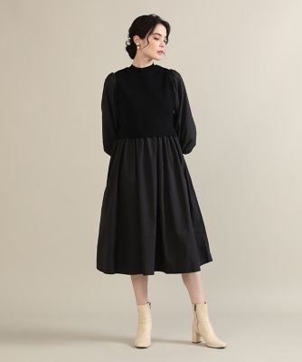《大きいサイズ》ドッキングニットワンピース《Ｍ　Ｍａｇｌｉｅ　ｌｅ　ｃａｓｓｅｔｔｏ》（５１３１１７２５０２）