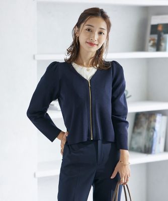《Ｍ　Ｍａｇｌｉｅ　ｌｅ　ｃａｓｓｅｔｔｏ×吉田理紗》品ありモードなニットジャケット（５１３１１７８２１９）