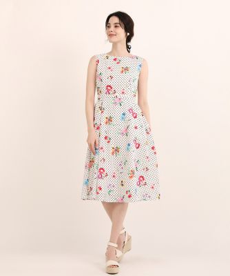 ＜Maglie le cassetto  (Women)＞ドットフラワープリントワンピース（５１３２１２１０１０）
