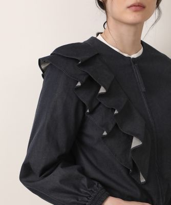 アシメフリルデニムブルゾン（5132144001） | Maglie le