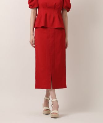 ＜Maglie le cassetto L (Women/大きいサイズ)＞《大きいサイズ》リネンライクステッチスカート（５１３２１５２８０９）