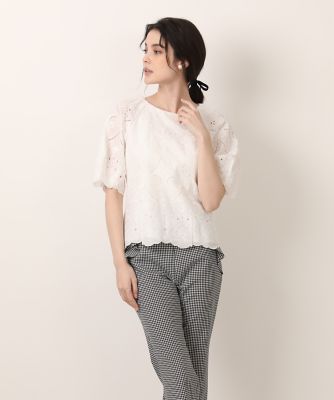 ＜Maglie le cassetto  (Women)＞刺繍レースブラウス（５１３２１８２３０２）