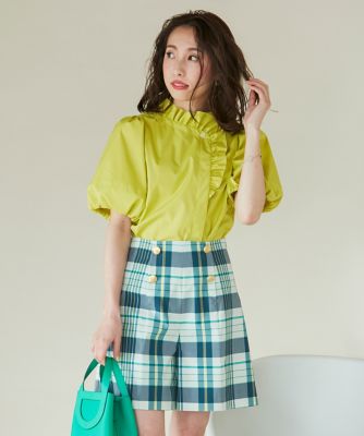 《大きいサイズ》華やかフリルのぽわん袖ブラウス　《Ｍ　Ｍａｇｌｉｅ　ｌｅ　ｃａｓｓｅｔｔｏ×冨張愛》（５１３２１８２５０４）